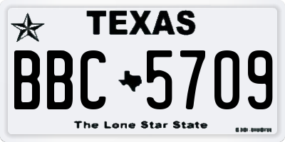 TX license plate BBC5709