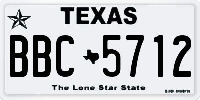 TX license plate BBC5712