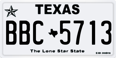 TX license plate BBC5713