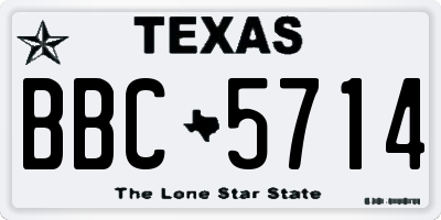TX license plate BBC5714