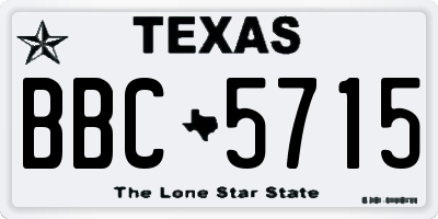 TX license plate BBC5715