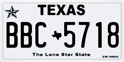 TX license plate BBC5718