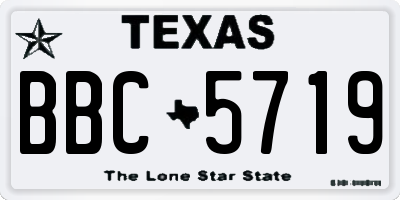TX license plate BBC5719
