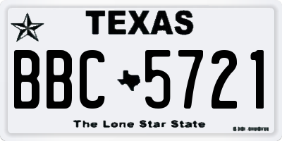 TX license plate BBC5721