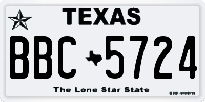 TX license plate BBC5724