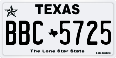 TX license plate BBC5725