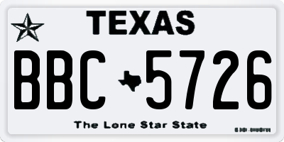 TX license plate BBC5726