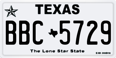 TX license plate BBC5729
