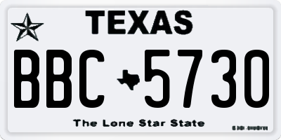 TX license plate BBC5730