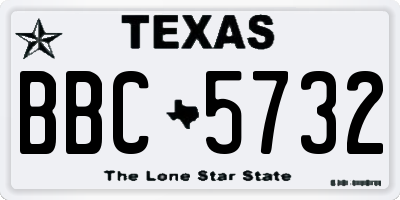 TX license plate BBC5732