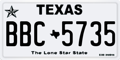 TX license plate BBC5735