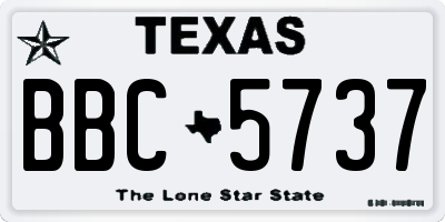 TX license plate BBC5737