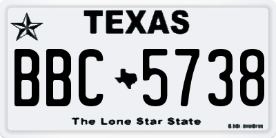 TX license plate BBC5738