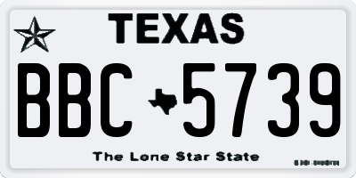 TX license plate BBC5739