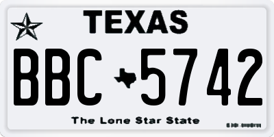 TX license plate BBC5742