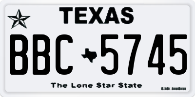 TX license plate BBC5745