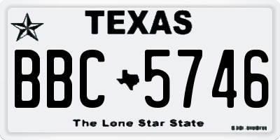 TX license plate BBC5746