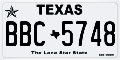 TX license plate BBC5748