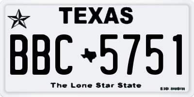 TX license plate BBC5751