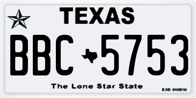 TX license plate BBC5753