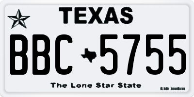 TX license plate BBC5755