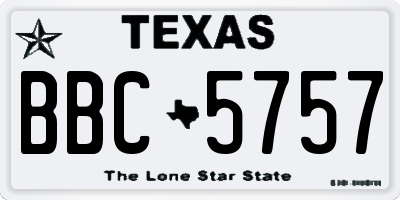 TX license plate BBC5757