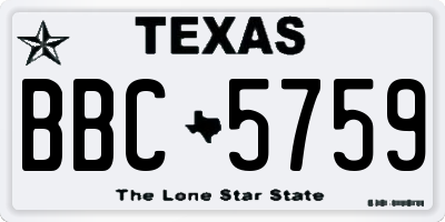 TX license plate BBC5759