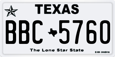 TX license plate BBC5760