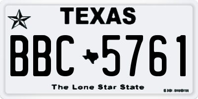 TX license plate BBC5761