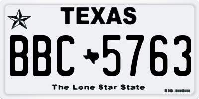 TX license plate BBC5763