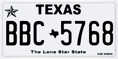 TX license plate BBC5768