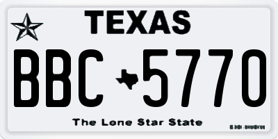 TX license plate BBC5770