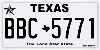 TX license plate BBC5771