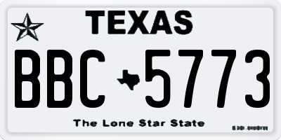 TX license plate BBC5773