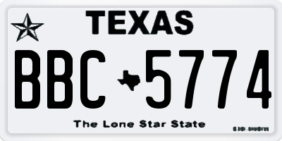 TX license plate BBC5774