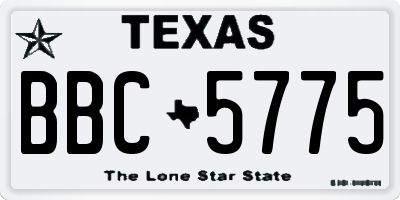 TX license plate BBC5775