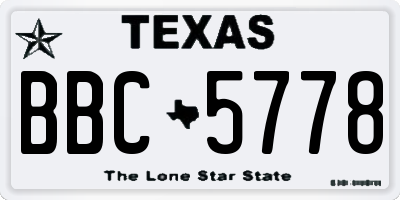 TX license plate BBC5778
