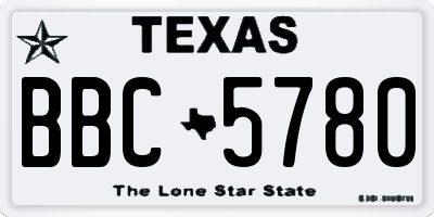 TX license plate BBC5780