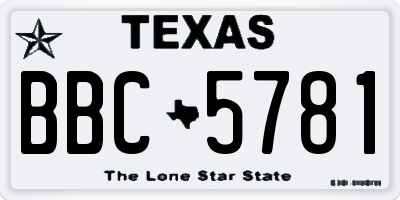 TX license plate BBC5781