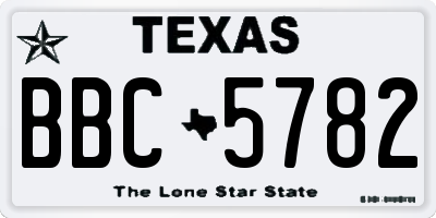 TX license plate BBC5782