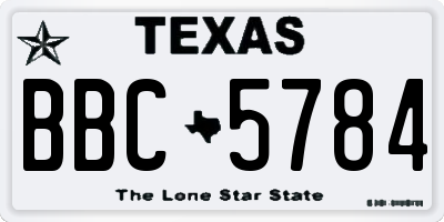 TX license plate BBC5784