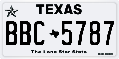 TX license plate BBC5787