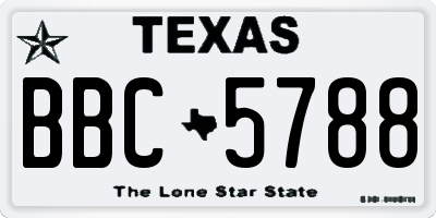 TX license plate BBC5788