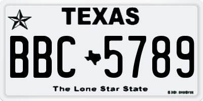 TX license plate BBC5789