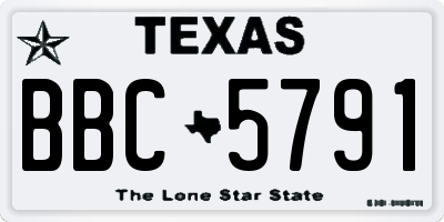 TX license plate BBC5791