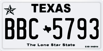 TX license plate BBC5793