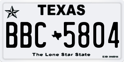 TX license plate BBC5804