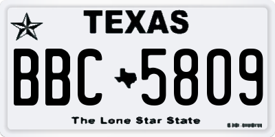 TX license plate BBC5809