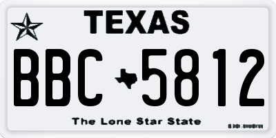 TX license plate BBC5812