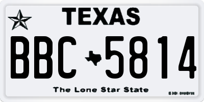 TX license plate BBC5814